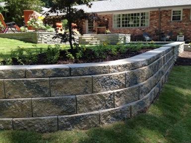 Retaining wall installation